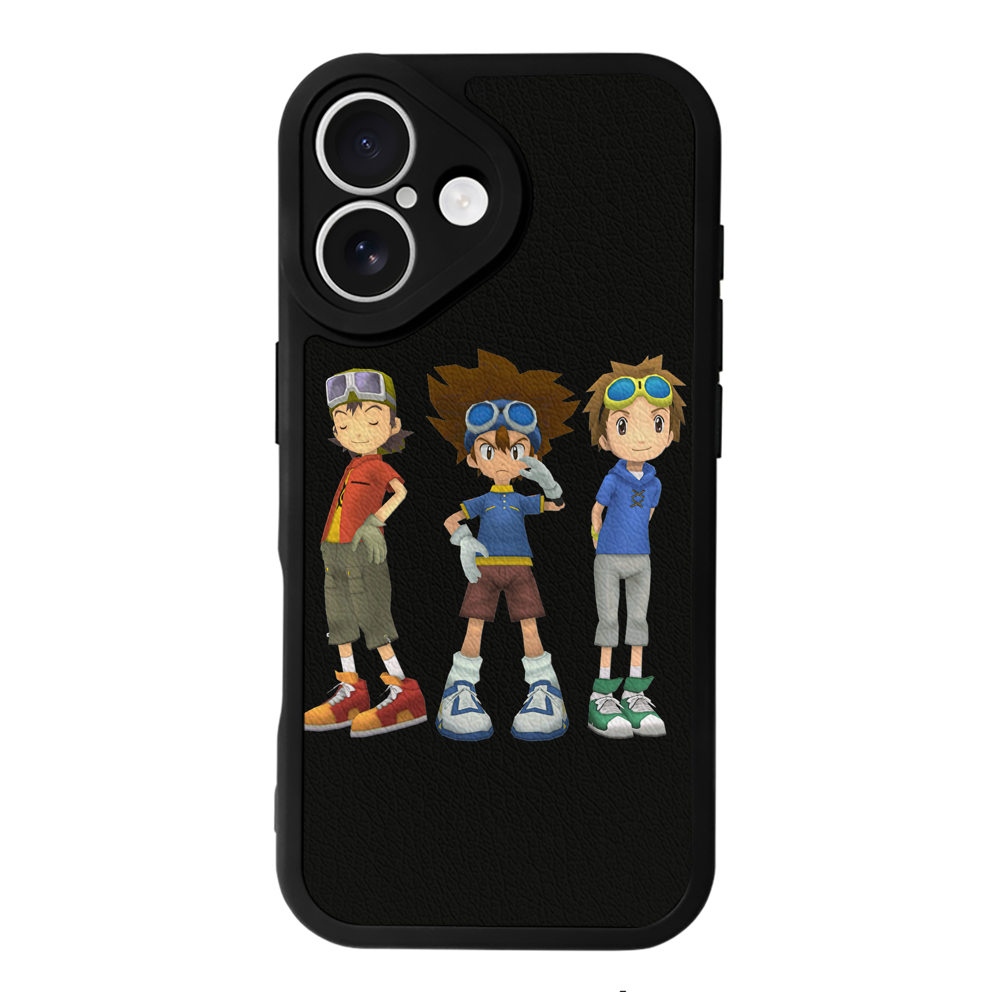 （画像用） Digimon デジタルモンスター/デジモン 【iPhone 16シリーズ対応】シリコンスマホケース（レザー調） 材質：シリコン
